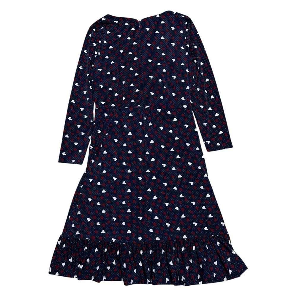 TALBOTS NWT Heart Print A-Line Jersey Sheath Dress 2 - Picture 5 of 15